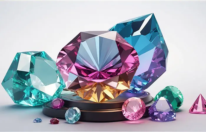 Vibrant Gemstone 3d Model Illustration image